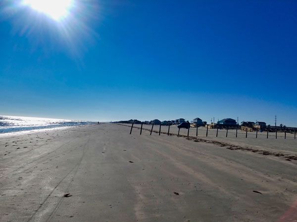 The beach next to my motorhome in Galveston, Texas.