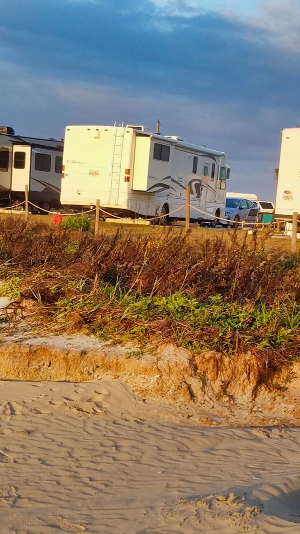 My motorhome as seen from the beach.