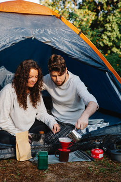 Morning coffee when you&##x27;re camping. What could be better&##x3f;