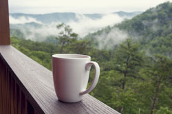 Morning mist that looks like smoke.