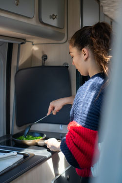 Solo RVers cook what they want when they want it.