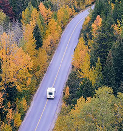 An RV on the open road