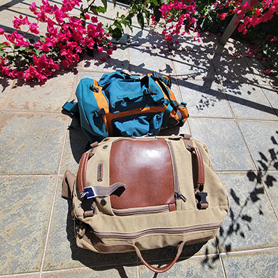 Two carry on bags for a five-month trip.