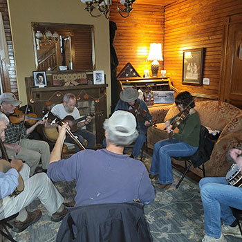 Old-time music jam session in Boone NC.