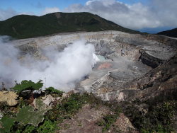The volcano is more active and puts out more smoke and ash sometimes.