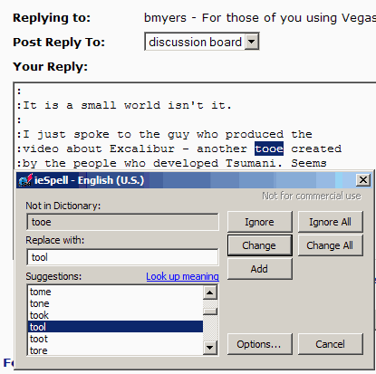 Using an on-line spell checker to check your articles